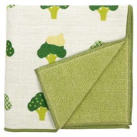 Hamamonyo Washed Towel Handkerchief, Morimori Broccoli, Green