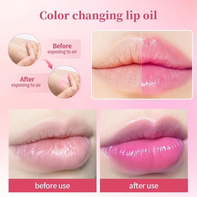 Nourished Pink Lip Serum, Wrinkle Reducingfor Plump Lips, Hydration, Brilliance,