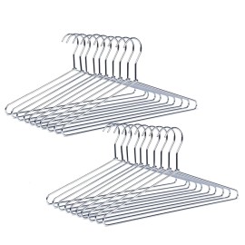 Amber Home 30 Pack Heavy Duty Metal Shirt Coat Hangers, Stainless Steel Hanger with Polish