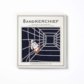 Kusuhashi Crest Weave Hand Towel, Navy & Green, Approx. 9.8 x 19.7 inches (25 x 50 cm), Hackerchief, Universe A-66768-85-KON