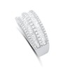 SILVERCLOSEOUT Sterling Silver Simulated Diamond Baguette Cut Statement Ring -