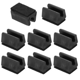 PATIKIL 8 Pcs Rectangular Chair Leg Covers with Felt Pads 8mm Smooth Sliding Scratch-Free Hardwood Furniture Protector Floor Slide Tubing Cap for Office Black