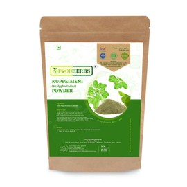 FOODHERBS Kuppaimeni Powder | Natural Facial Hair Removal | 200 Gm/0.44 Lbs | Clear Skin | Acalypha Indica | Harita Manjari