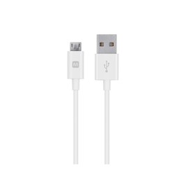 Monoprice USB-A to Micro B Cable - 6 Feet - White, Polycarbonate Connector Heads, 2.4A, 22/30AWG - Select Series