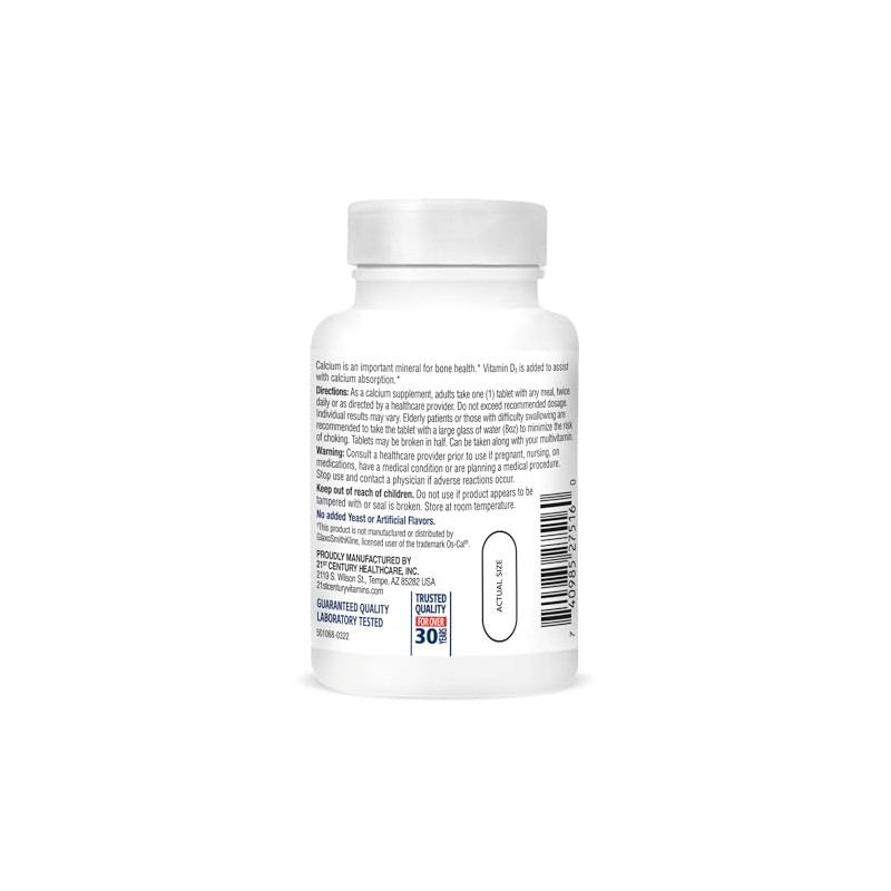 21st Century Calcium 500 + D3 500 Mg/200 Iu 90