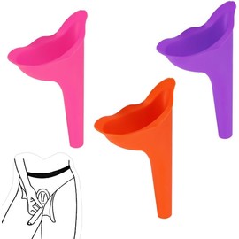UNIVERSOENLÍNEA.COM Orinal Urinal Femenino Portátil Silicona Reutilizable Embudo para Orinar Camping, Dispositivo Orinal Mujer Embudo De Silicona para Mujeres Orinar De Pie Reutilizable Femenino Accesorios de Camping Senderismo, (3 Piezas)