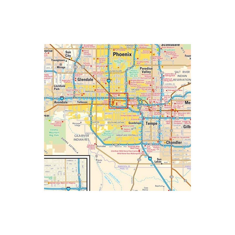 Phoenix, Arizona Wall Map - 11.5" x 10.75" Paper
