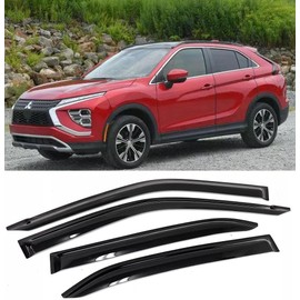 Outside Window Visors Rain Guards Vent Deflectors Compatible with Mitsubishi Eclipse Cross 2018-2025, Window Vent Sun Visor Deflector 4pcs SmokeTinted