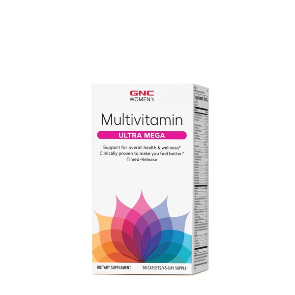 GNC Women's Ultra Mega Multivitamin | Supports Overall Health and Wellness in Women | Clinically Proven to Make You Feel Better | Timed-Release | 90 Count