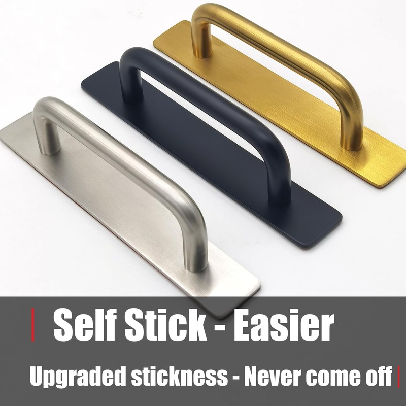 Warewell Adhesive Handles for Cabinet, Drawer, Door, 4 Pack, 5