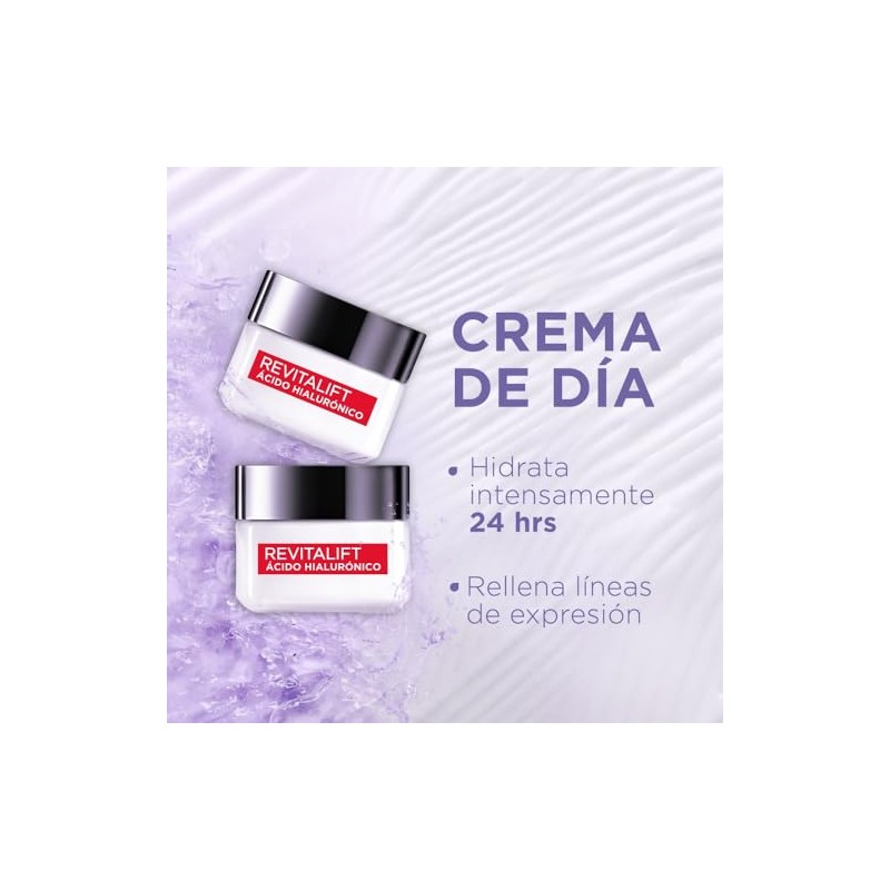 LOral Paris Rutina facial hidratante Revitalift cido Hialurnico (2 piezas)