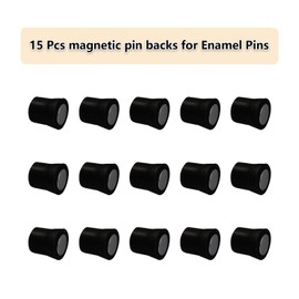 WFCYX 15 Magnetic Pin Backs for Enamel Pins (Black), Converts Pins into Refrigerator Magnets & Put Your Pins on Fridge for Seasonal Decorations and Gifts, Enamel Pins Not Included