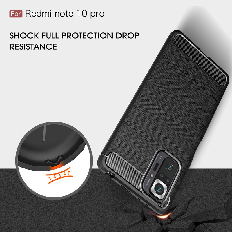 CruzerLite Case Compatible with Redmi Note 10 Pro Case, Carbon