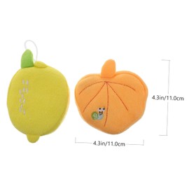 Minkissy 2pcs Cartoon Fruit Bathing Sponge Balls for Boy Girl Leaf Design Gentle Exfoliating Shower Scrubbers for Tender Skin Bath Supplies for Boy Girl