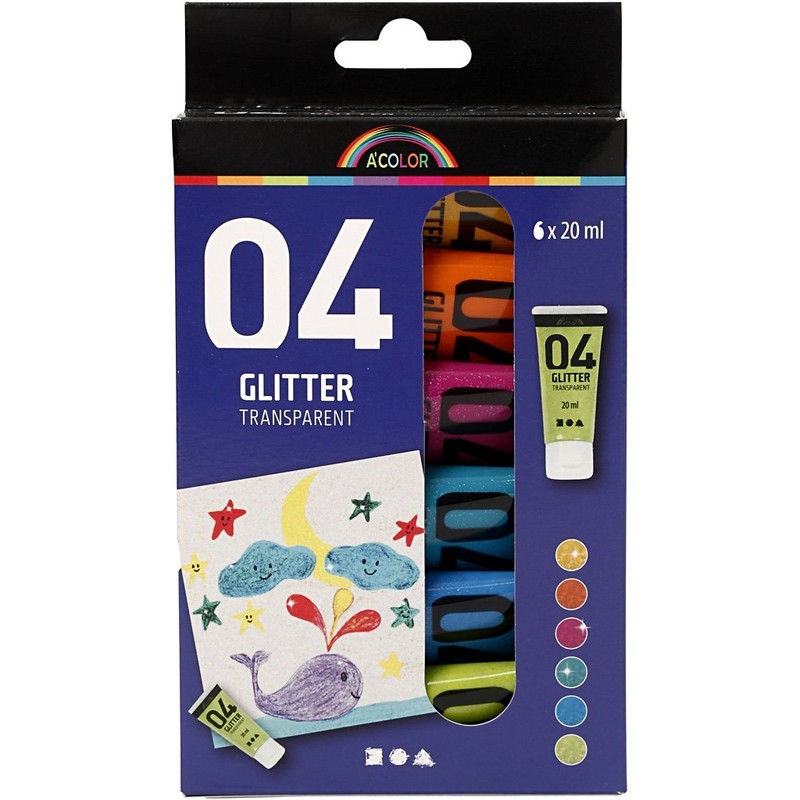 A-Color Acrylic Paint 6 x 20 ml Assorted F