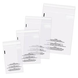 Spartan Industrial - Poly Bag Bundle Combo Pack of 400-6X9, 8X10, 9X12, 11X14 Self Seal Clear Plastic Bags With Suffocation Warning