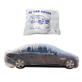 Vroelos 12.5'x21.5' Clear Plastic Disposable Car Protective Cover, Temporary Universal Rain Dust Garage Full Coverage Car Cover Fit for Any Car with Dimensions up to 12.5'x21.5' (1PCS)