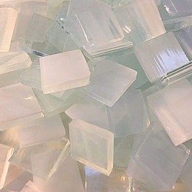 1/2" Clear White Stained Glass Mosaic Tiles