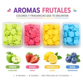 Jabón en Láminas Portátil con Aromas Frutales, Kit de 4 Estuches con 200 Láminas Cada Uno (800 Total), Mini Jabón de Papel para Viaje, Camping, Escuel