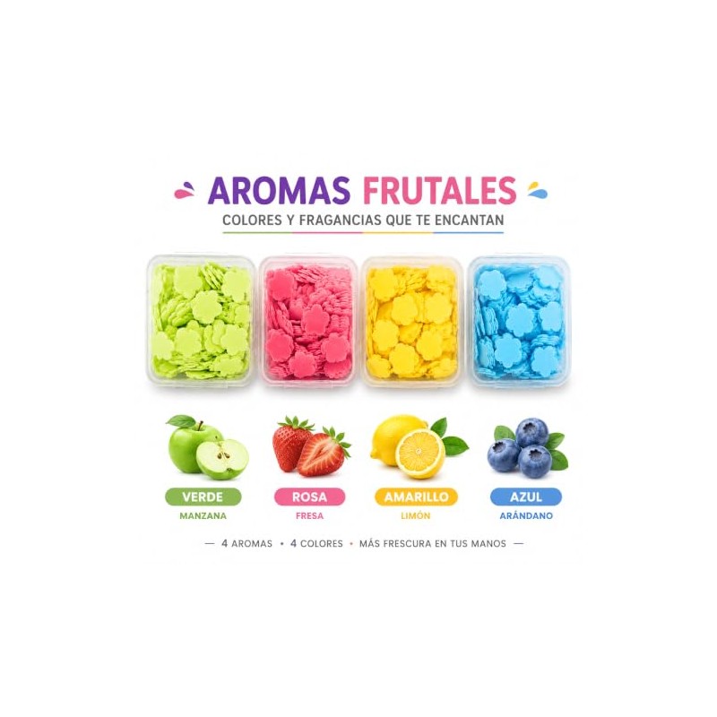 Jabón en Láminas Portátil con Aromas Frutales, Kit de 4