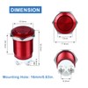 DMWD 2-Pack 16mm Latching Metal Push Button Switch Waterproof IP66