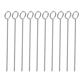 JIHUOO 40 Pcs 15cm Stainless Steel Turkey Lacers Poultry Pins Barbecue Grill Skewers Long Metal Cocktail Sticks Long BBQ Grilling Skewers Outdoor Cooking Skewers