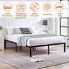 VECELO 14.2" Full Size Bed Frame Metal Platform/Mattress Foundation/No Box