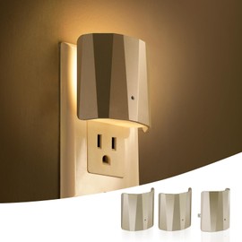 Dawnrise Plug in Night Lights for Wall,Dawn to Dusk Night Light with 3000K/5Lm,Decorative Nightlights for Bedroom,Kids Room,Hallway,Living Room,Kitchen, Stairway,Entrance(Champagne,3 Pack)