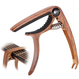 Guitar Capo for Acoustic & Electric Guitars, Musical Instrument Accessories Guitar Parts With Quick Release And Peg Puller In Bronze, Clip-On Tuner