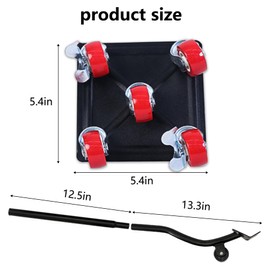 Furniture Dolly,Furniture Movers,Carbon Steel Panel Heavy Duty Dolly,Furniture Lifter with 5 360° Rotatable Rubber Universal Wheels,Maximum Load 3500LBS