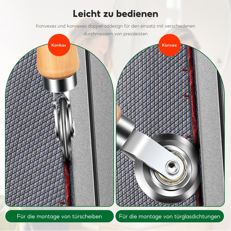 Tool Double Wheel Sealing Roller with Wooden Handle, Tool Retractor,