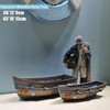 Konjouror Wooden Boat Tray Display, 2 Pack Blue Boat Model