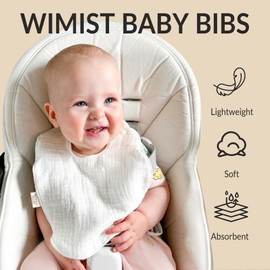 Wimist Muslin Baby Bibs 8 Pack Bandana Baby Bibs for Teething, Toddler Bibs for Unisex Boys Girls, Drooling Baby Bibs Set for Infants Newborns, Skin Safe & Easy Clean (Blue)