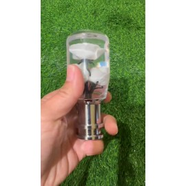 Unbranded JDM Clear Crystal Real White Rose Flower Silver Base Manual Stick Shift Knob