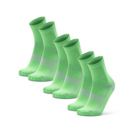 DANISH ENDURANCE Calcetines atléticos, antiampollas, transpirables y que absorben la humedad, para hombres y mujeres, paquete de 3, Verde/Gris, Large