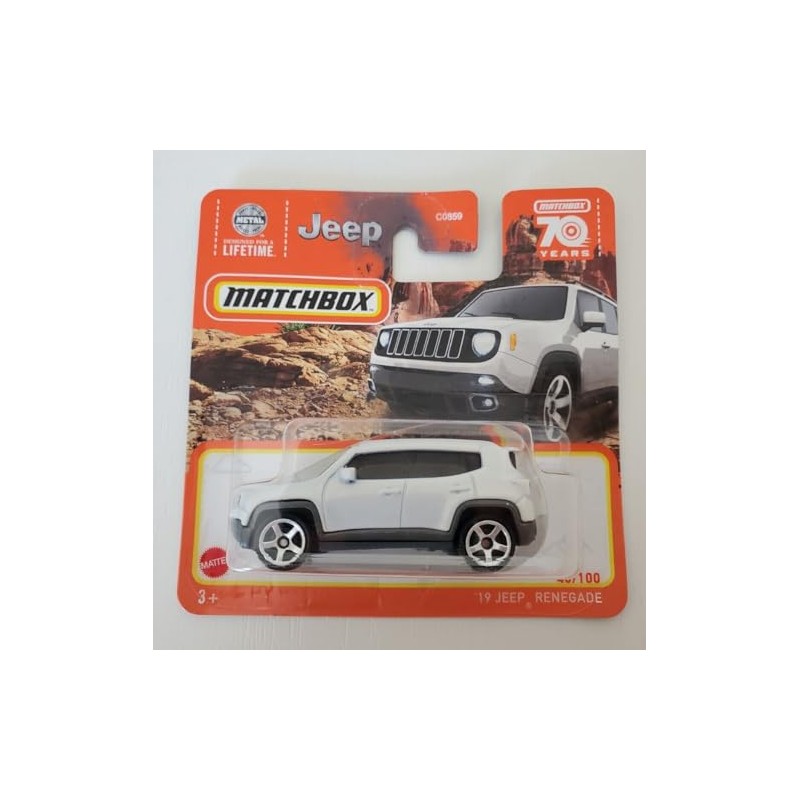 Matchbox 2023 - '19 Jeep Renegade White 40/100 (Short Card)