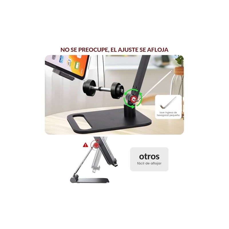 Rabbitstorm Soporte de Aluminio para Tableta, Soporte Ajustable de 360°