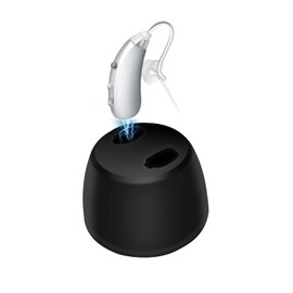 Banglijian Hearing Aid Rechargeable for Adults Seniors with Charging Dock PSAP Digital Personal Sound Amplification Product(Single Unit, Silver, Left Slim Tube Pre-assembled)