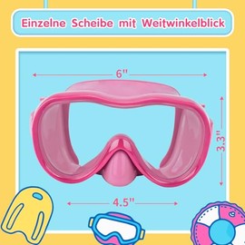 anteojos de natación para niños, máscara de snorkel, máscara de buceo, anteojos de natación con cubierta de nariz y correas elásticas anchas con bolsa
