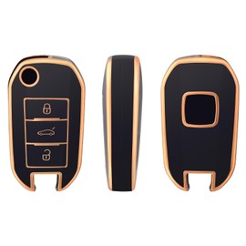 OFFCURVE Key Case Car Key Cover Key Cover Key Case Key Protective Cover Fits Peugeot 208 307 308 407 508 2008 3008 5008 Traveller Citroen C3 C4 C4L C5 DS6 Picasso Ople