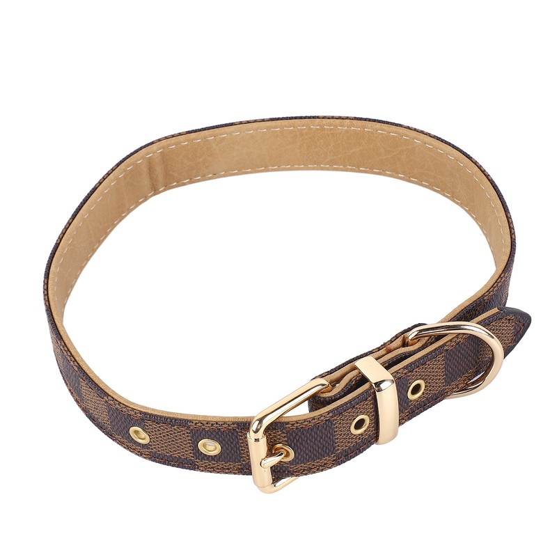 Dog Collar Durable Soft Stylish Plaid Pattern Dog Collar Adjustable