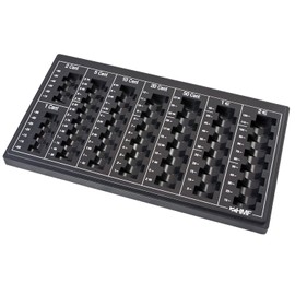 HMF 2600-02 EURO Coin Counter Tray 33 x 18,5 x 2 cm , black