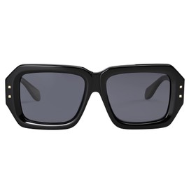 Retro Oversized Square Polarized Sunglasses for Men and Women – Fashion UV Protection Shades （Black）D1240401