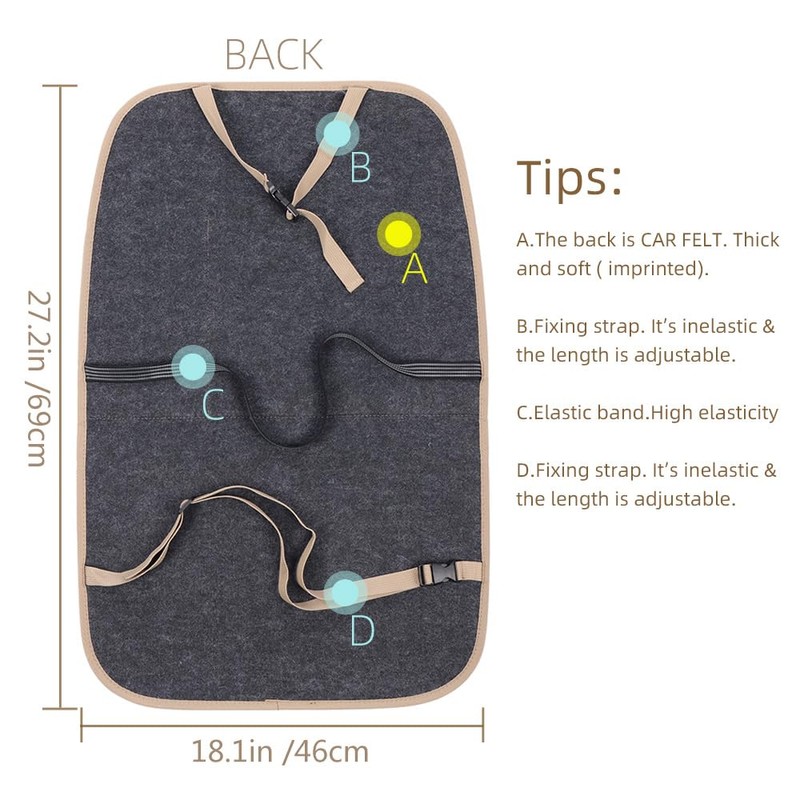 pefirst Kick Mat Back Seat Protector Waterproof Leather Car Seat