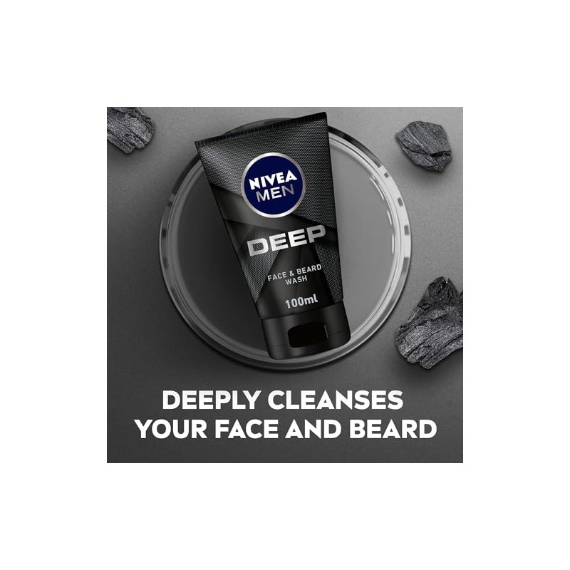 NIVEA- Jabón limpiador profundo para rostro y barba Nivea Men,