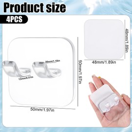 Xelsluthe 4 Pcs Razor Holder for Shower Wall Razor Hanger Waterproof Self Adhesive Shaver Hooks Removable Reusable Loofah Holder Hooks for Bathroom, Kitchen, Transparent