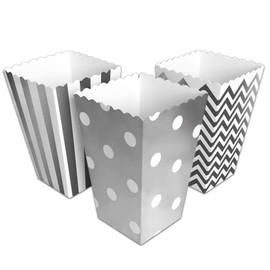 BangShou Pack of 60 Popcorn Bags Candy Container Popcorn Box Party Bags for Popcorn Salt Sticks and Candy Bar (Silver)