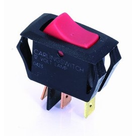 NTE Electronics 54-089 Sealed Automotive/Marine Nylon Snap-In Rocker Switch, Illuminated, DPDT Circuit, ON-OFF-ON Action, Amber Lens, 0.250" Quick Connect Terminal, 20 Amp, 12 VDC