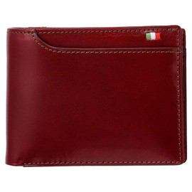 Milagro Wallet, Tamponato Leather, 21-Pocket Bi-fold Wallet, red (burgundy)