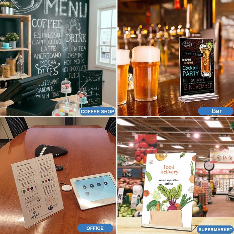 ROSSHINE A5 Menu Holders, 3pack Double Side Display Acrylic Sign